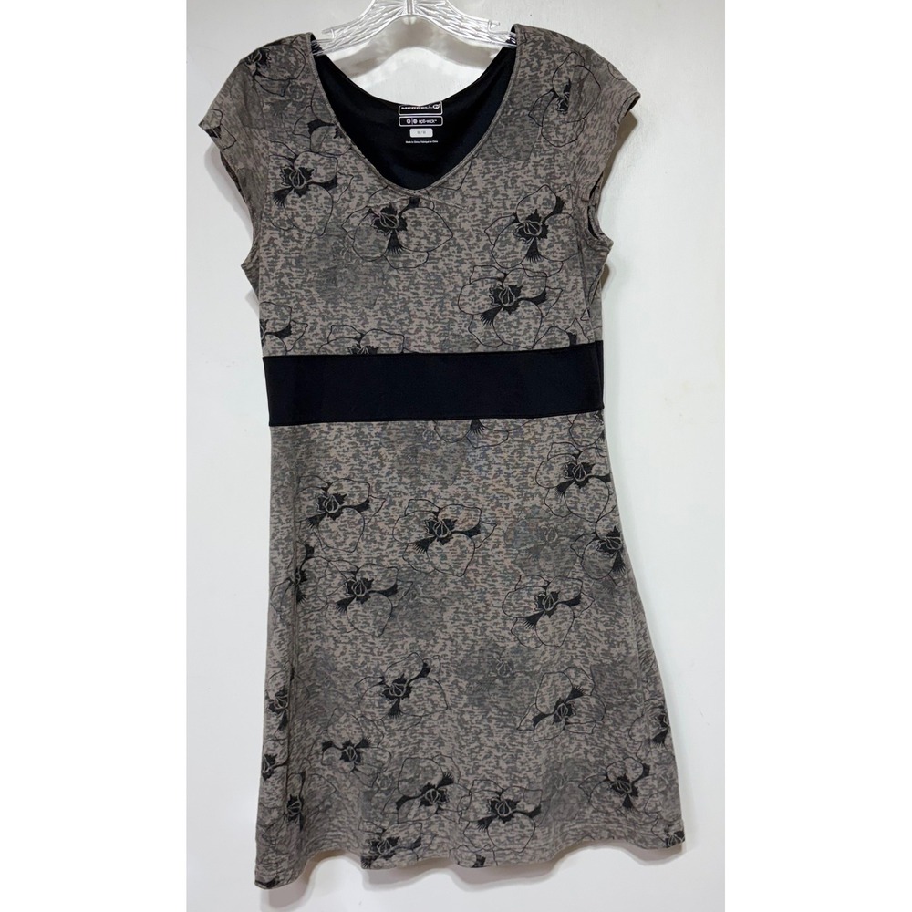 Merrell Opti-Wick Gray Floral Cap Sleeve Active Dress Womens Medium JWS10225
